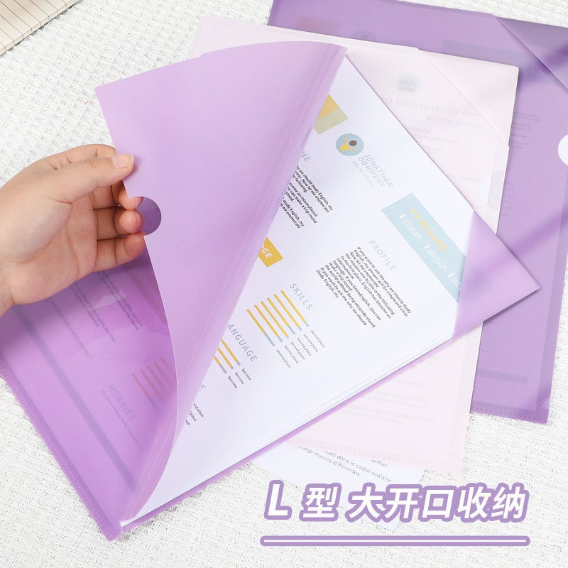 A4 Transparent Waterproof Storage Folder – L-Shaped Plastic Clip Folder - Image 4